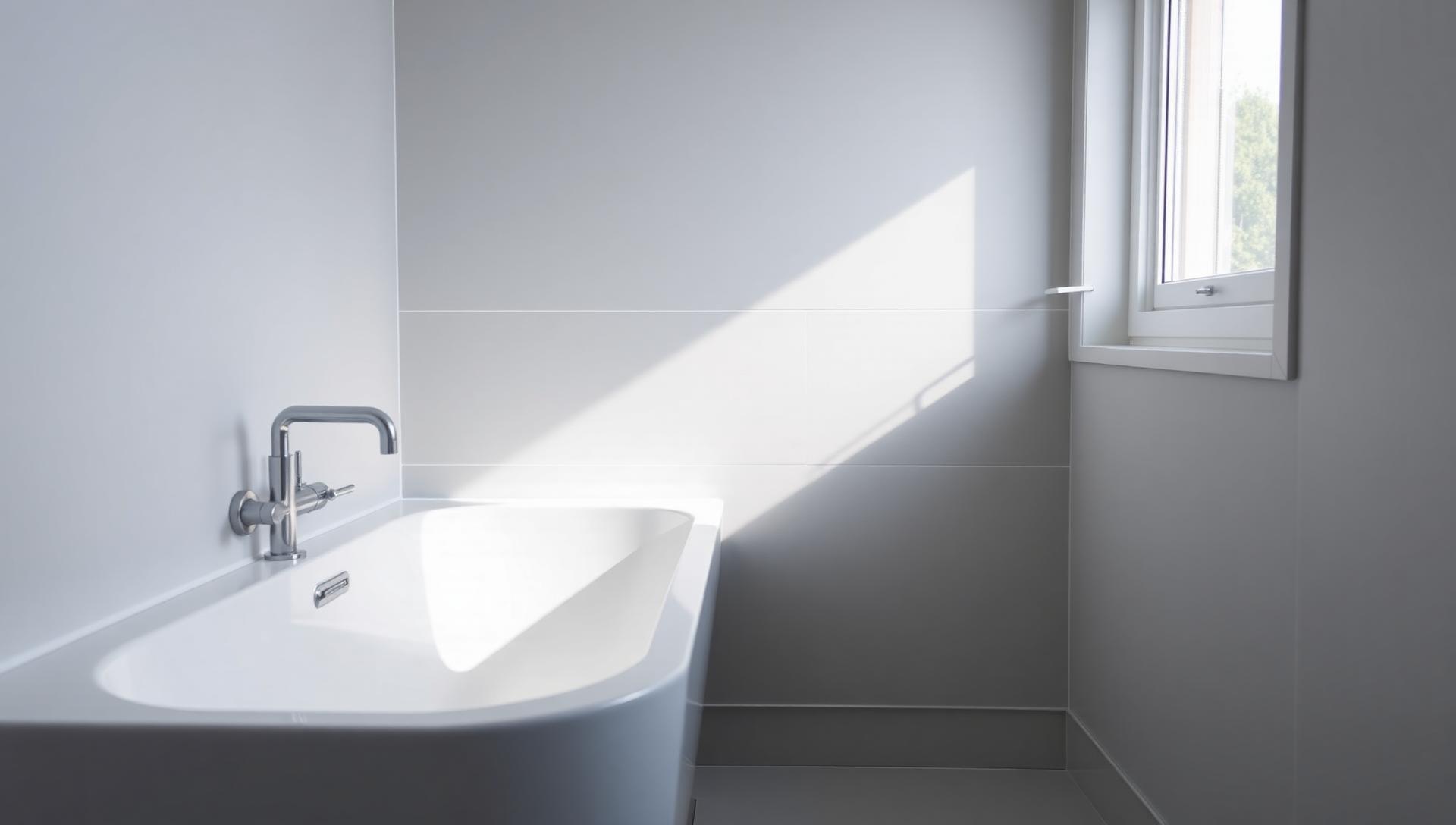 Freshly resurfaced modern white bathtub with chrome fittings — professional bath restoration